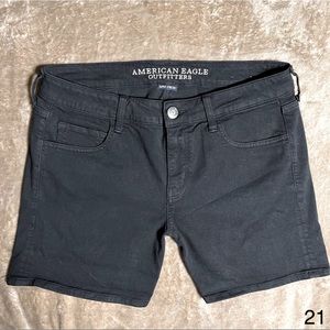 American Eagle Midi Jean Shorts Super Stretch BLACK (12)